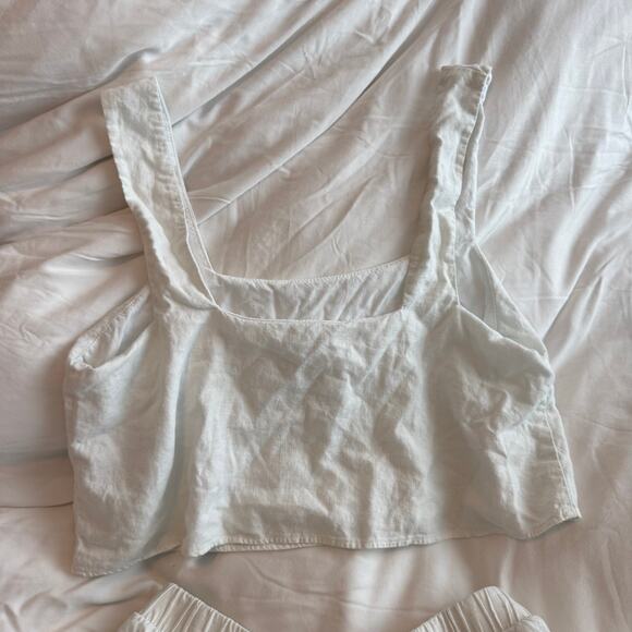 Show Me Your Mumu Kick Back Pants & Cara Crop Top Set White Size M - Picture 6 of 8